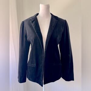 Vintage ‘80s Jon Woods New York Black Velvet Single Breasted Blazer